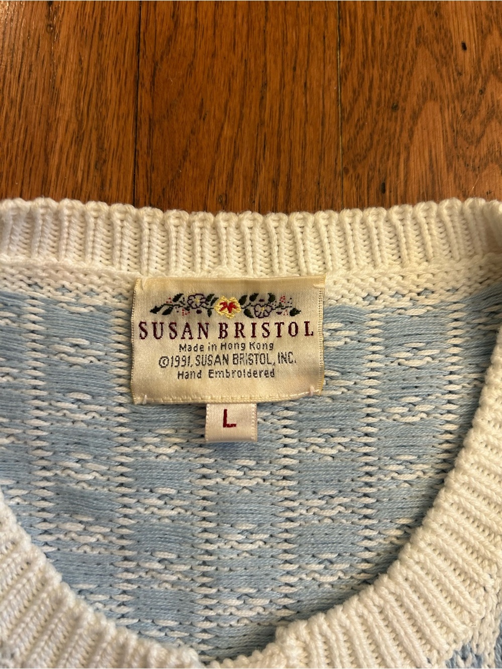 Vintage Rare Susan Bristol Hand Embroidered Novelty Cottagecore Cardigan L - Picture 5 of 8